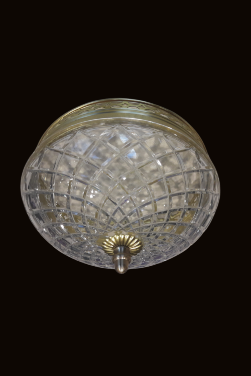 Plafonnier en laiton et en verre cristal taillé 2306 / 2373