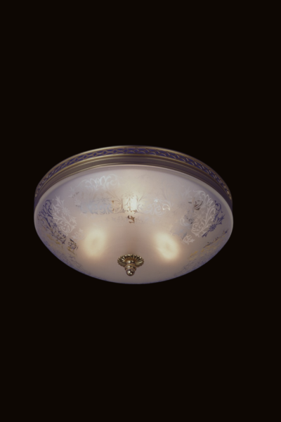 Plafonnier en laiton et en verre gravé 2279 / 2306 / 2373